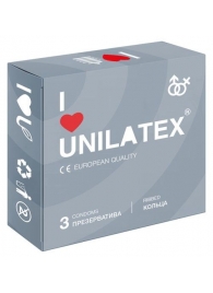 Презервативы с рёбрами Unilatex Ribbed - 3 шт. - Unilatex - купить с доставкой в Жуковском