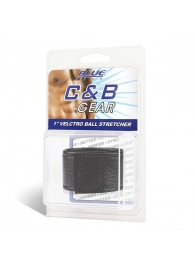 Чёрная утяжка на мошонку 1  Velcro Ball Stretcher - BlueLine - купить с доставкой в Жуковском