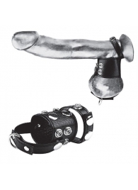 Утяжка на пенис и мошонку Cock Ring With 1.5  Ball Stretcher And Optional Weight Ring - BlueLine - купить с доставкой в Жуковском