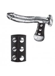 Чёрная утяжка на кнопках 100% PVC STRAP WITH METAL SNAP - BlueLine - купить с доставкой в Жуковском