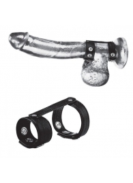 Утяжка на пенис с клёпками Duo Snap Cock And Ball Ring - BlueLine - купить с доставкой в Жуковском