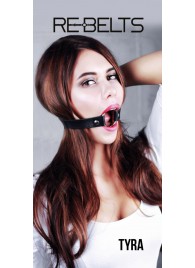 Чёрный кожаный чокер-кляп Tyra Black - Rebelts - купить с доставкой в Жуковском