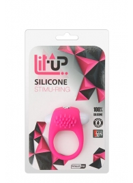 Розовое эрекционное кольцо с щеточкой LIT-UP SILICONE STIMU RING 5 - Dream Toys - в Жуковском купить с доставкой