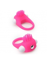 Розовое эрекционное кольцо с щеточкой LIT-UP SILICONE STIMU RING 5 - Dream Toys - в Жуковском купить с доставкой