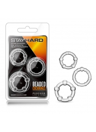 Набор из 3 прозрачных эрекционных колец Stay Hard Beaded Cockrings - Blush Novelties - в Жуковском купить с доставкой
