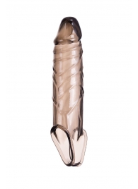 Дымчатая фаллическая насадка с подхватом и закрытой головкой - 16,2 см. - ToyFa - в Жуковском купить с доставкой