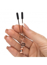 Золотистые зажимы для сосков и клитора All Sensation Nipple and Clitoral Chain - Fifty Shades of Grey - купить с доставкой в Жуковском