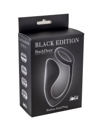 Чёрное эрекционное кольцо с анальной пробкой Button Anal Plug - Lola Games - в Жуковском купить с доставкой