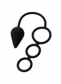 Тройное эрекционное кольцо с анальным хвостом Drop M-size - Erotist Adult Toys - в Жуковском купить с доставкой