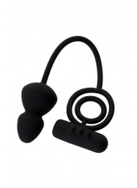 Чёрное эрекционное кольцо с вибростимулятором и анальным хвостом - Erotist Adult Toys - в Жуковском купить с доставкой