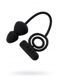 Чёрное эрекционное кольцо с вибростимулятором и анальным хвостом - Erotist Adult Toys - в Жуковском купить с доставкой