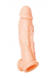 Телесная насадка на пенис с фиксацией мошонки - 18,5 см. - ToyFa - в Жуковском купить с доставкой