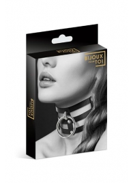 Чёрный тройной чокер с большим кольцом - Bijoux Pour Toi - купить с доставкой в Жуковском