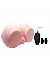 Телесный мастурбатор с двумя любовными тоннелями и вибрацией - Baile - в Жуковском купить с доставкой