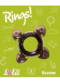 Чёрное эрекционное кольцо Rings Screw - Lola Games - в Жуковском купить с доставкой