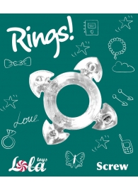Прозрачное эрекционное кольцо Rings Screw - Lola Games - в Жуковском купить с доставкой