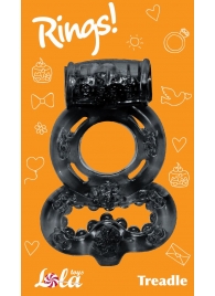 Чёрное эрекционное кольцо Rings Treadle с подхватом - Lola Games - в Жуковском купить с доставкой