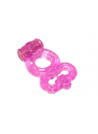 Розовое эрекционное кольцо Rings Treadle с подхватом - Lola Games - в Жуковском купить с доставкой