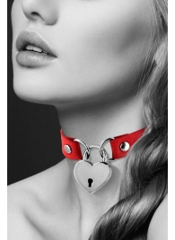 Красный чокер с замком в форме сердца - Bijoux Pour Toi - купить с доставкой в Жуковском