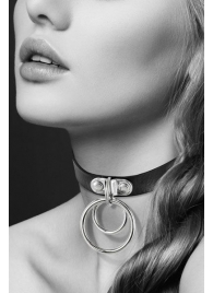 Черный чокер с двумя кольцами - Bijoux Pour Toi - купить с доставкой в Жуковском