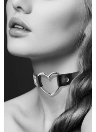Чёрный чокер с кольцом в форме сердца - Bijoux Pour Toi - купить с доставкой в Жуковском