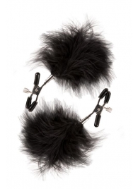 Зажимы для сосков с пухом FEATHERED NIPPLE CLAMPS - Blush Novelties - купить с доставкой в Жуковском