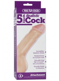 Насадка-реалистик для трусиков Vac-U-Lock 5  Realistic - 12,7 см. - Doc Johnson - купить с доставкой в Жуковском