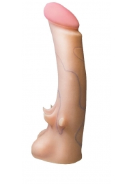 Телесная насадка REAL Standard с усиками на основании - 19 см. - LOVETOY (А-Полимер) - купить с доставкой в Жуковском