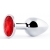 Серебристая анальная пробка с красным стразом - 7,2 см. - Anal Jewelry Plug - купить с доставкой в Жуковском
