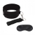 Черный ошейник с длинным поводком Collar and Leash Set - Lux Fetish - купить с доставкой в Жуковском