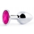 Серебристая анальная пробка с малиновым кристаллом - 7,2 см. - Anal Jewelry Plug - купить с доставкой в Жуковском