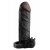 Чёрная вибронасадка с кольцом Vibrating Real Feel 2 Extension - 16 см. - Pipedream - в Жуковском купить с доставкой