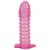 Гелевая розовая насадка с шипами - 12 см. - Toyfa Basic - в Жуковском купить с доставкой