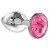 Малая серебристая анальная пробка Diamond Pink Sparkle Small с розовым кристаллом - 7 см. - Lola Games - купить с доставкой в Жуковском