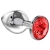 Большая серебристая анальная пробка Diamond Red Sparkle Large с красным кристаллом - 8 см. - Lola Games - купить с доставкой в Жуковском