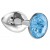 Малая серебристая анальная пробка Diamond Light blue Sparkle Small с голубым кристаллом - 7 см. - Lola Games - купить с доставкой в Жуковском