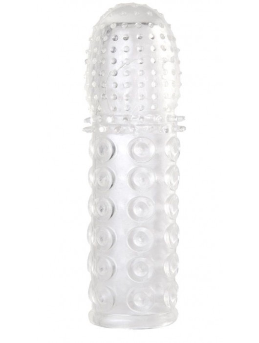 Прозрачная закрытая гелевая насадка - 13,5 см. - Toyfa Basic - в Жуковском купить с доставкой