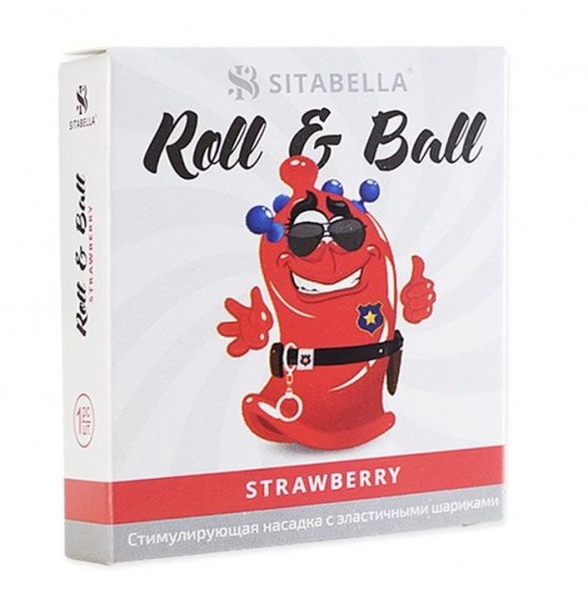 Стимулирующий презерватив-насадка Roll   Ball Strawberry - Sitabella - купить с доставкой в Жуковском