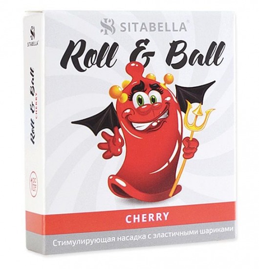 Стимулирующий презерватив-насадка Roll   Ball Cherry - Sitabella - купить с доставкой в Жуковском