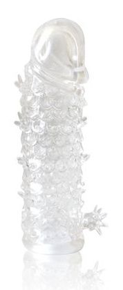 Закрытая прозрачная рельефная насадка Crystal sleeve - 13 см. - Erowoman-Eroman - в Жуковском купить с доставкой