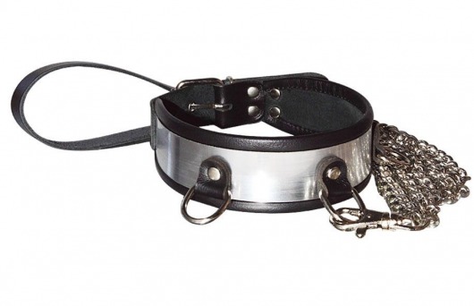 Стильный ошейник с металлическим блеском и поводком - Sitabella - купить с доставкой в Жуковском