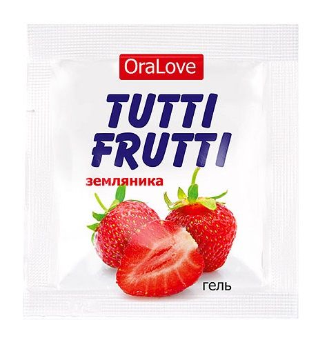 Пробник гель-смазки Tutti-frutti с земляничным вкусом - 4 гр. - Биоритм - купить с доставкой в Жуковском