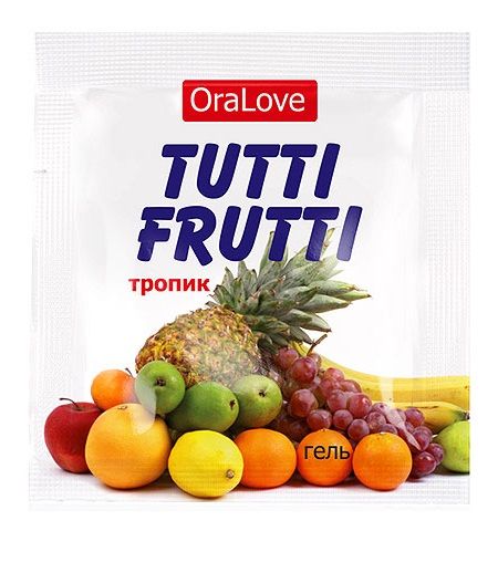 Пробник гель-смазки Tutti-frutti со вкусом тропических фруктов - 4 гр. - Биоритм - купить с доставкой в Жуковском