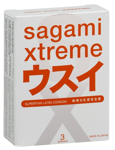 Ультратонкие презервативы Sagami Xtreme SUPERTHIN - 3 шт. - Sagami - купить с доставкой в Жуковском