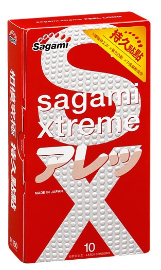 Утолщенные презервативы Sagami Xtreme Feel Long с точками - 10 шт. - Sagami - купить с доставкой в Жуковском