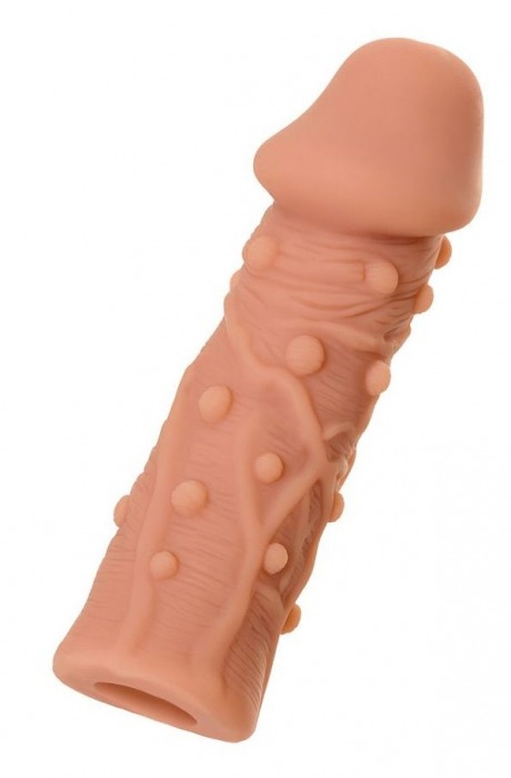 Телесная реалистичная насадка KOKOS Extreme Sleeve 06 с дополнительной стимуляцией - 12,7 см. - KOKOS - в Жуковском купить с доставкой