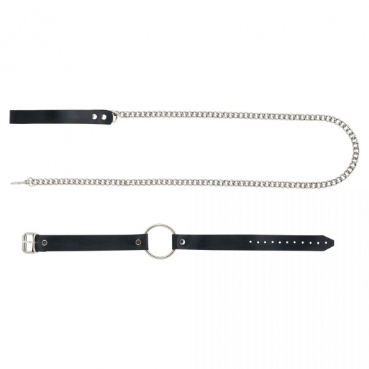 Черный поводок и чокер с кольцом Rada - Rebelts - купить с доставкой в Жуковском