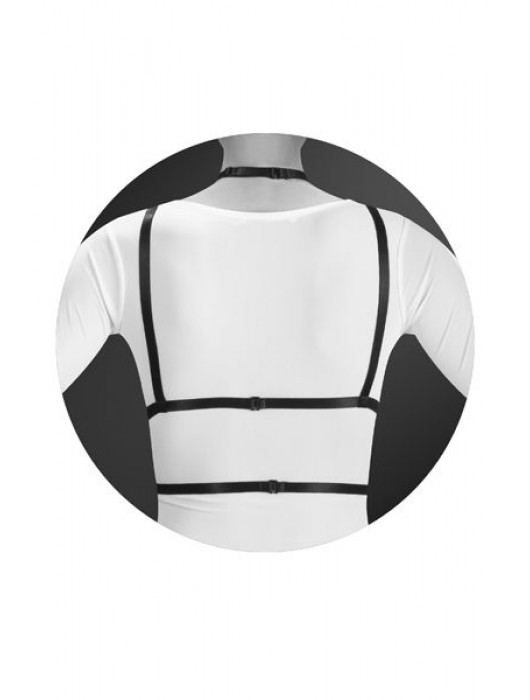 Черная упряжь на грудь Laura - Bijoux Pour Toi - купить с доставкой в Жуковском