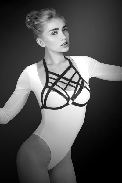 Черная упряжь на грудь Clara - Bijoux Pour Toi - купить с доставкой в Жуковском
