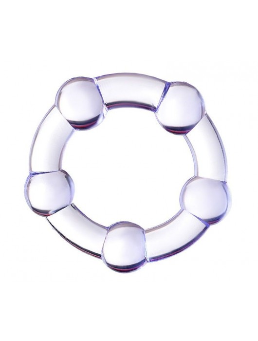 Фиолетовое эрекционное кольцо на пенис с бусинами - Штучки-дрючки - в Жуковском купить с доставкой